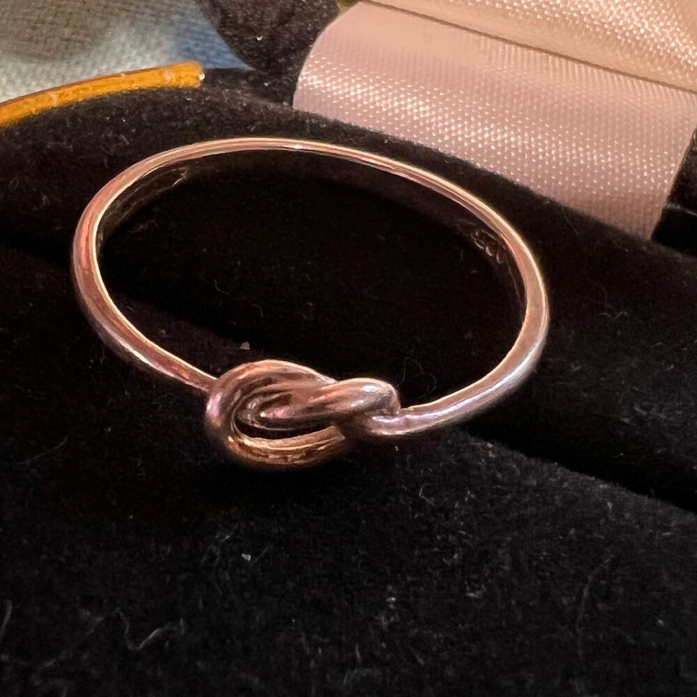 Silver 925 Love knot ring dainty simple jewelry gift for her, friend size 7 3/4